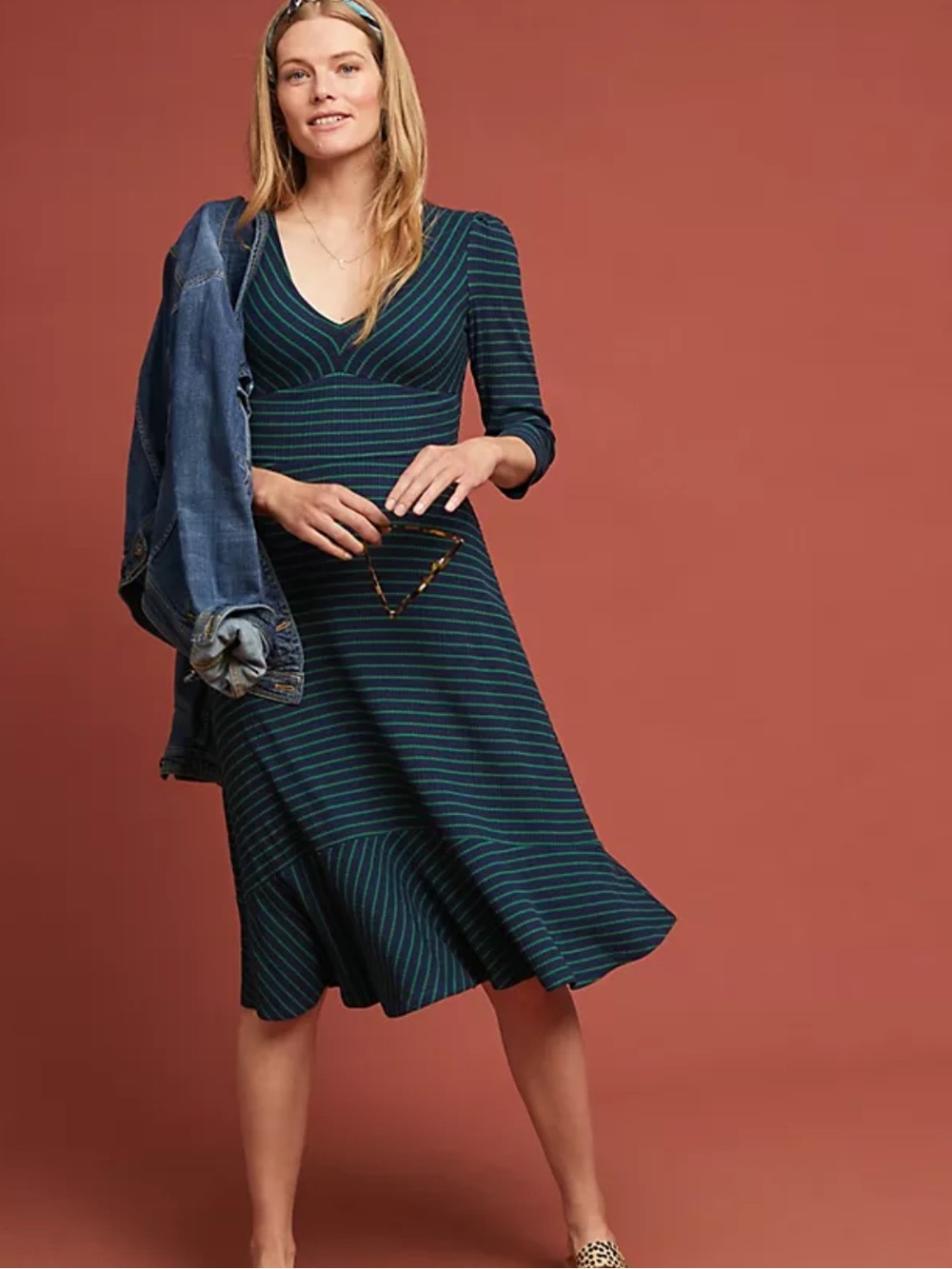 Anthropologie Maeve Flores Striped Dress Medium